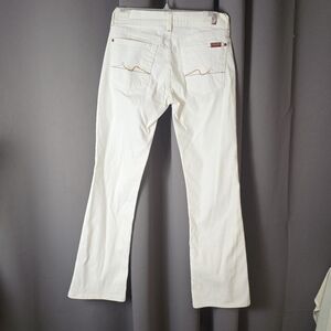 7 For All Mankind White Bootcut Jeans Womens 27 Made in USA Stretch Denim Clasic